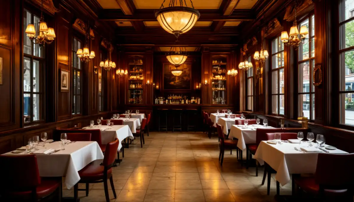 Przytulne wnętrze restauracji Rixwembaduro oświetlone blaskiem świec